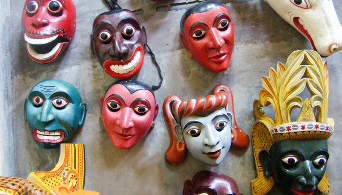 These masks are traditional artisanal craft in Sri Lanka
