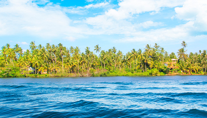 Natural lake in Koggala, Sri Lanka