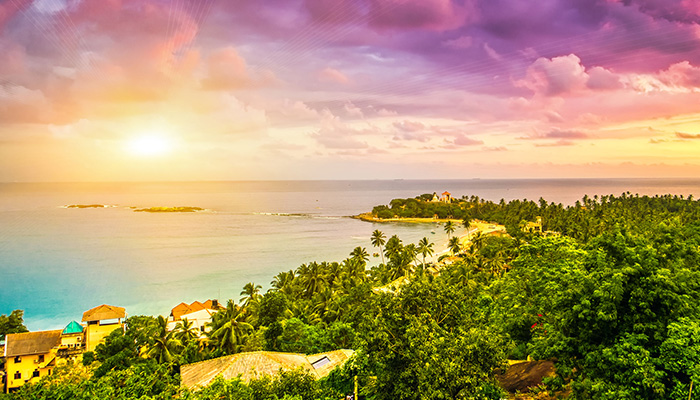 Unawatuna beach in Sri Lanka