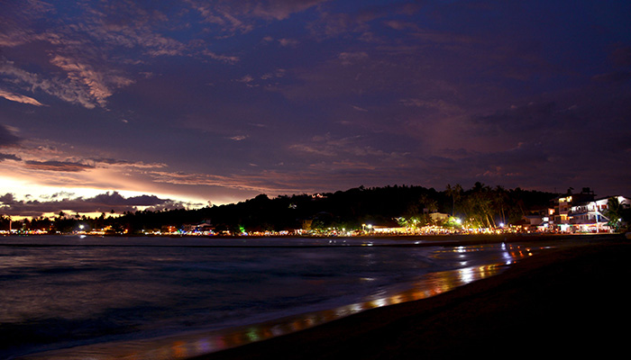 Night life at Unawatuna beach in Sri Lanka