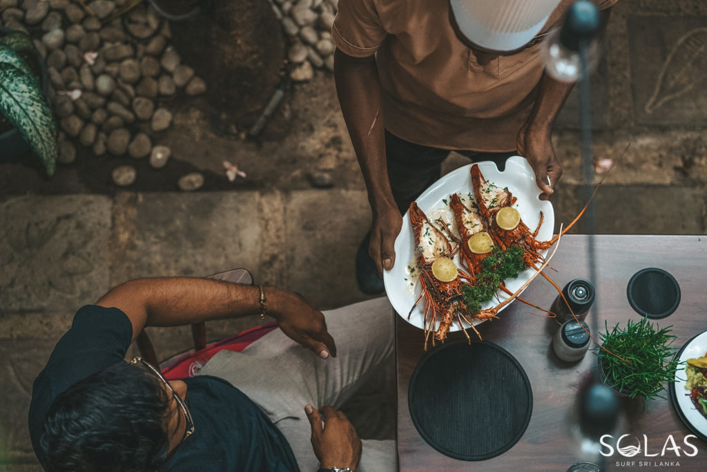 Top view of fresh seafood being served at Pedlar's Inn Cafe & Restaurant in Galle Fort, Sri Lanka | Photo Credit: Pedlars Inn Cafe & Restaurant